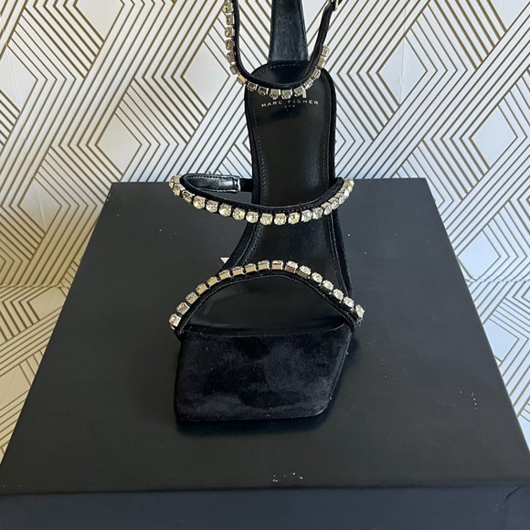 COPY - NEW Marc Fisher Women's Shoes Dezzi Rhinestone Ankle Strap Sandal - Picture 2 of 9